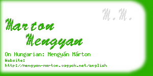 marton mengyan business card