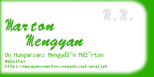 marton mengyan business card